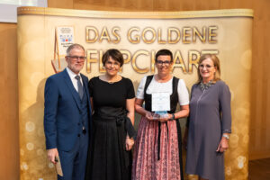 vlnr.: Thomas Wolfsegger (Tagen in Österreich), Beate Astner-Prem, Birgit Astner (Sattlerwirt Hotel/Wirtshaus/Seminar), Elfi Schenkel (Tagen in Österreich)